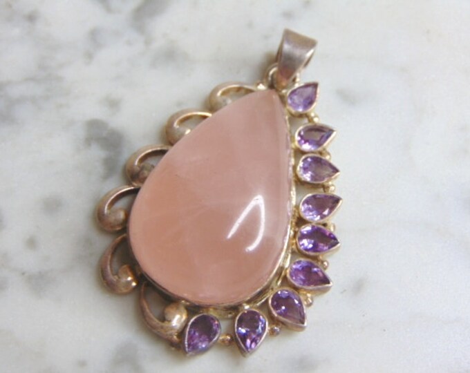 Womens Vintage Estate Sterling Silver Modernist Pendant 26.6g E4660