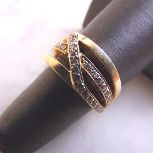 Women&#39;s Vintage Estate 14K Yellow Gold Diamond Ring 6.5g E2523