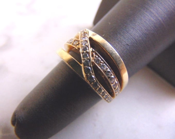 Women's Vintage Estate 14K Yellow Gold Diamond Ring 6.5g E2523