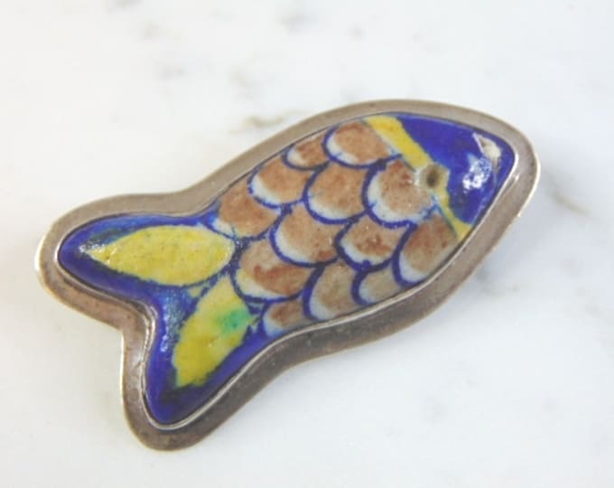Womens Amy Kahn Russell Sterling Silver Fish Brooch 20.2g E2835