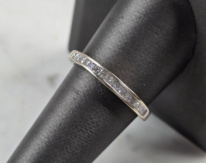 Womens Vintage Estate 14k White Gold Diamond Ring 2.4g #E7047