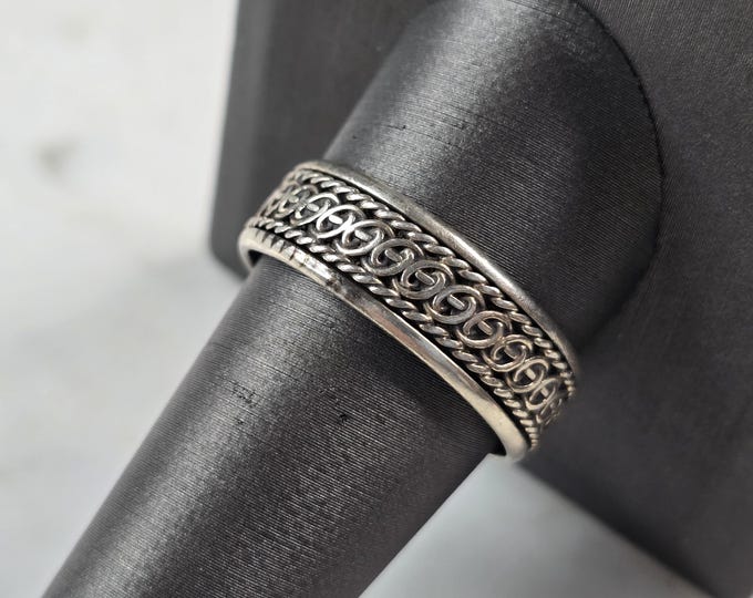 Unisex Vintage Estate Sterling Silver Fidget Ring 4.6g E4993