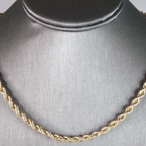 Mens Vintage Estate 14K Yellow Gold  Rope Necklace 39.2g E3116