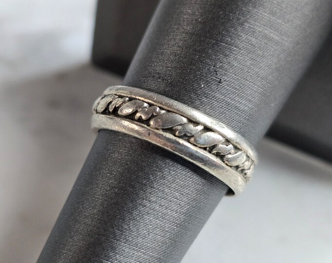 Womens Vintage Estate Sterling Silver Modernist Ring 4.3g E7351