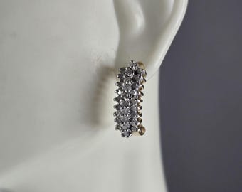 Womens Vintage Estate 10K Yellow Gold Diamond Earrings, 4.2g E3769