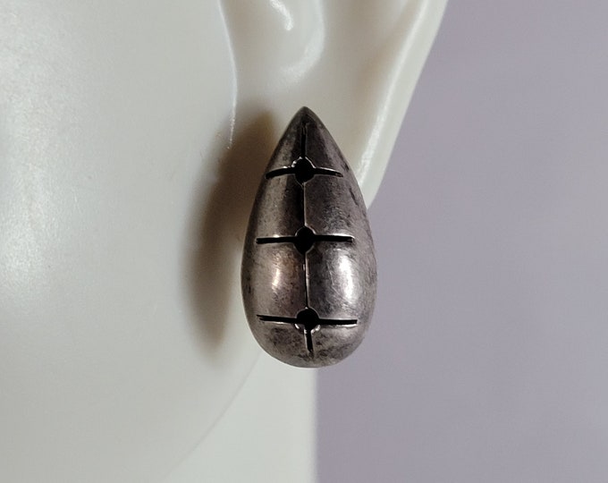 Womens Vintage Estate Sterling Silver Modernist Earrings 2.0g E1810