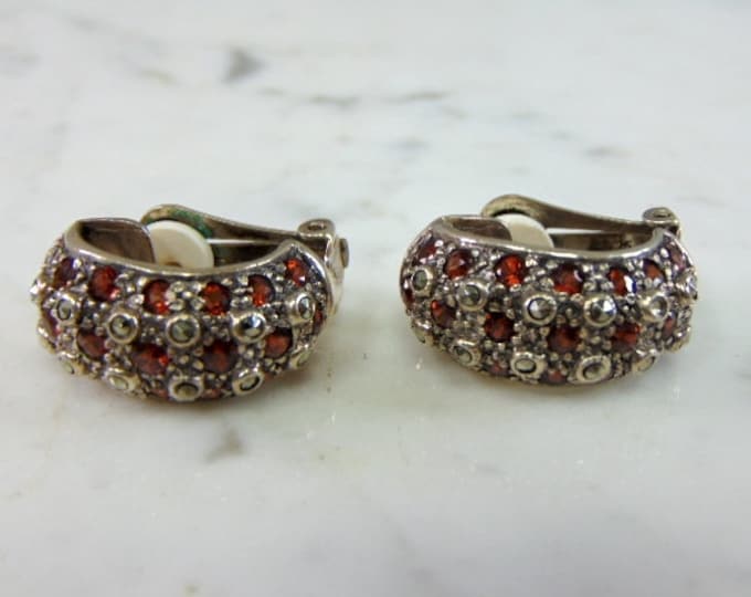 Womens Vintage Estate Sterling Silver Clip On Earrings 18.1g E2172