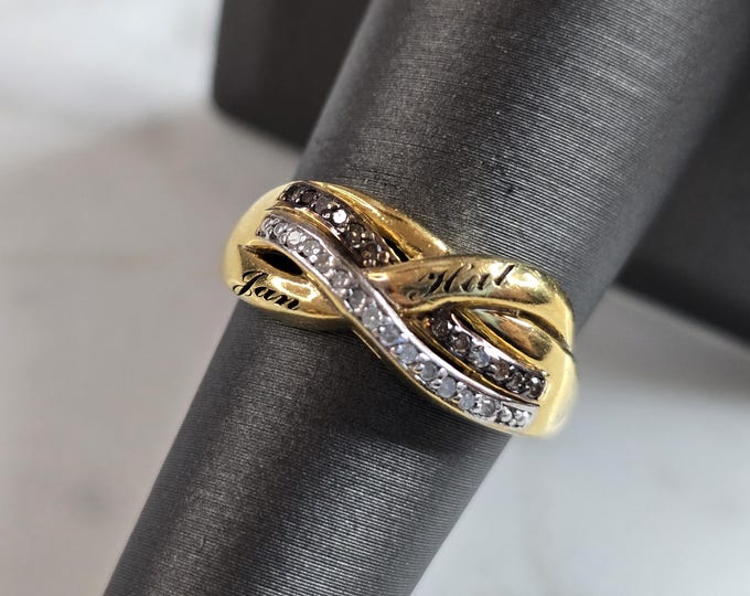 Womens Vintage Estate Sterling Silver Diamond Ring 3.8g #E4436