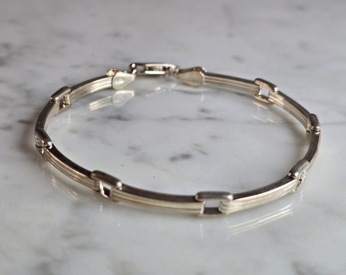 Womens Vintage Estate Sterling Silver Modernist Bracelet 11.1g E7303