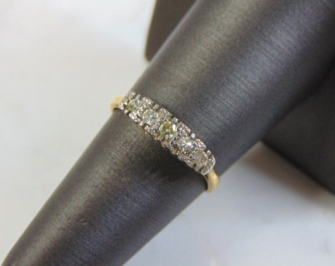 Vintage Estate Women's 14K Yellow Gold, Diamond Ring, 2.2g E3269