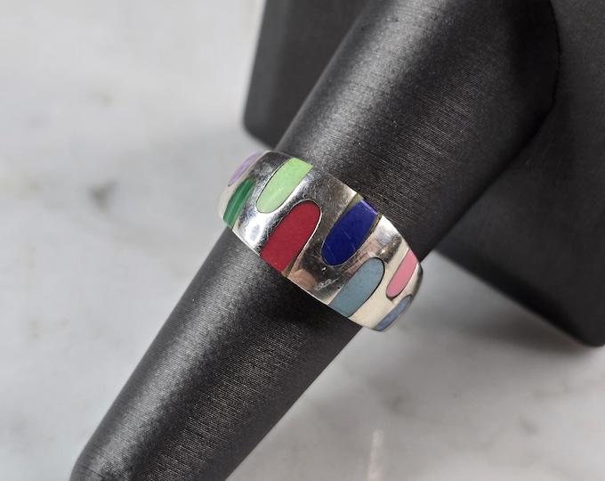 Womens Vintage Estate Sterling Silver Modernist Ring 3.6g E4169