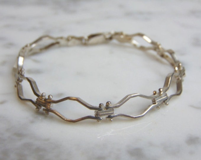 Womens Vintage Estate Sterling Silver Link Bracelet 8.8g E4883
