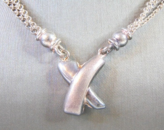 Womens Vintage Estate Sterling Silver Necklace 38.9g E2770