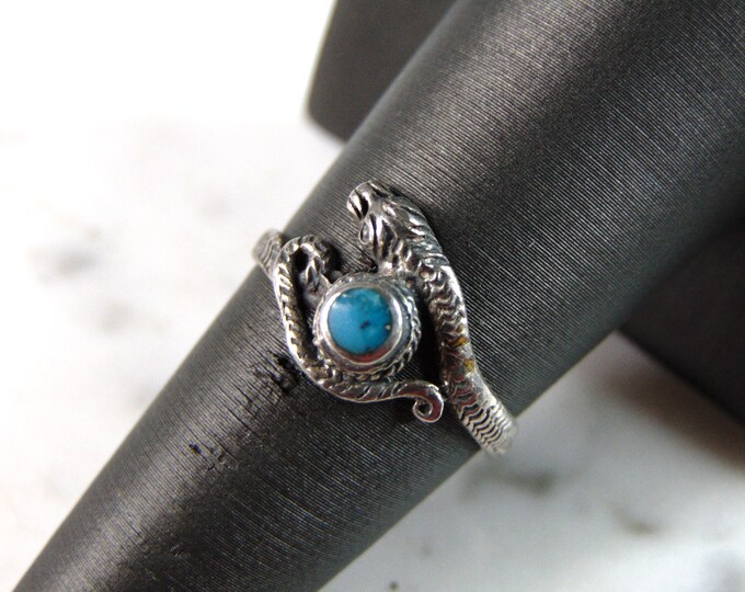 Womens Vintage Estate Sterling Silver Modernist Snake Ring 1.8g E6342