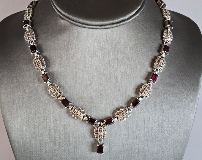 Womens Vintage Estate Sterling Silver Modernist Necklace 58.5g E7685