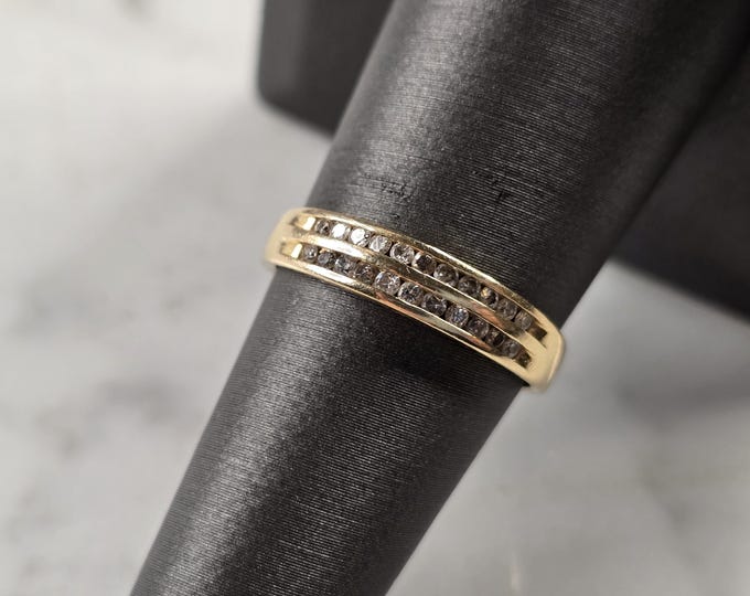 Womens Vintage Estate 14K Yellow Gold Magnolia Diamond Ring 2.3g #E4504
