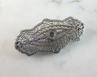 Womens Vintage Estate Sterling Silver Modernist Brooch 3.2g E4340