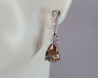 Womens Estate Sterling Silver Citrine Dangle Earrings 3.1g E6445