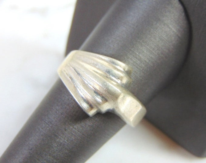 Womens Vintage Estate Sterling Silver Modernist Ring 10.2g E836