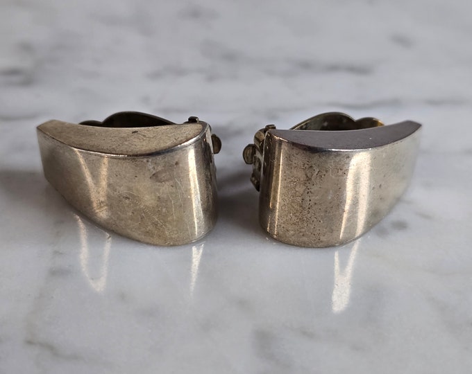 Womens Vintage Estate Sterling Silver Zina Earrings 11.7g E7587