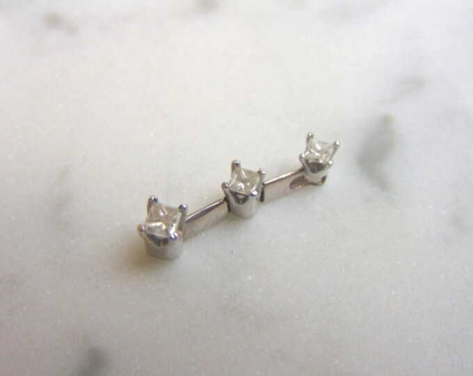 Womens Vintage Estate 14K White Gold Hinged Diamond Pendant 1.0g E2587