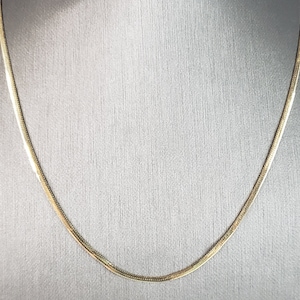 Donna Vintage Estate 14K Oro Giallo Collana a spina di pesce 3.9g E3738