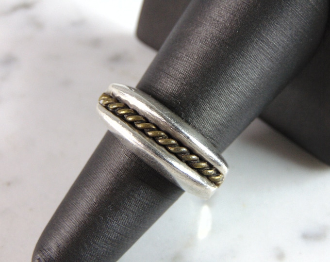 Mens Vintage Estate Heavy Sterling Silver Modernist Ring 11.3g E2582