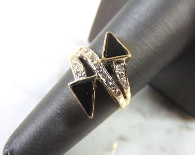 Womens Vintage Estate 14k Yellow Gold Art Deco Diamond Ring 5.1g E708