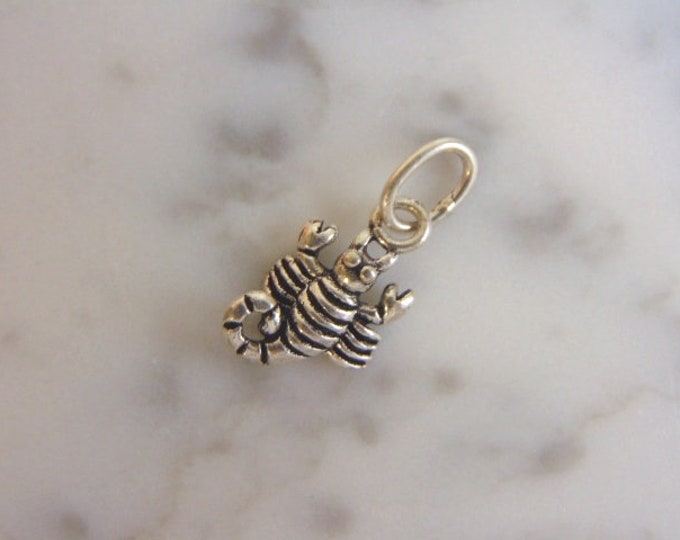 Womens Vintage Estate Sterling Silver Scorpion Pendant 1.4g #E4415