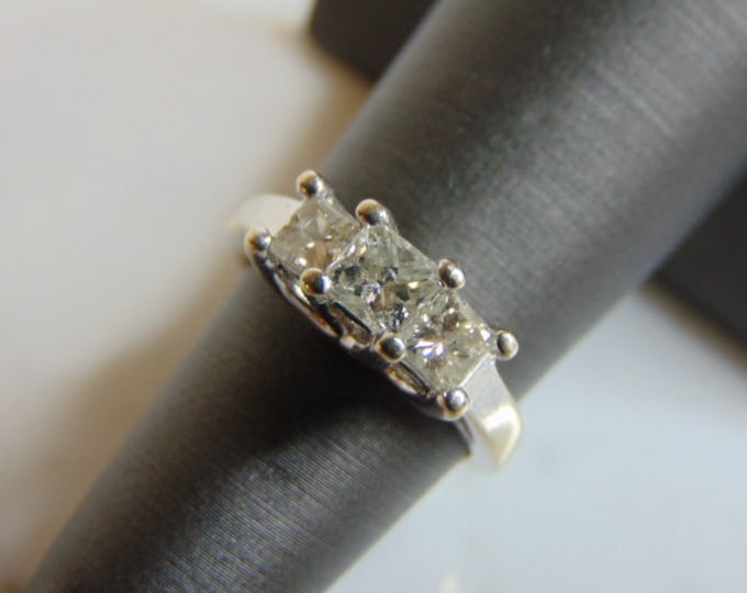 Womens 14k White Gold Diamond Engagement Ring 4.4g E1482