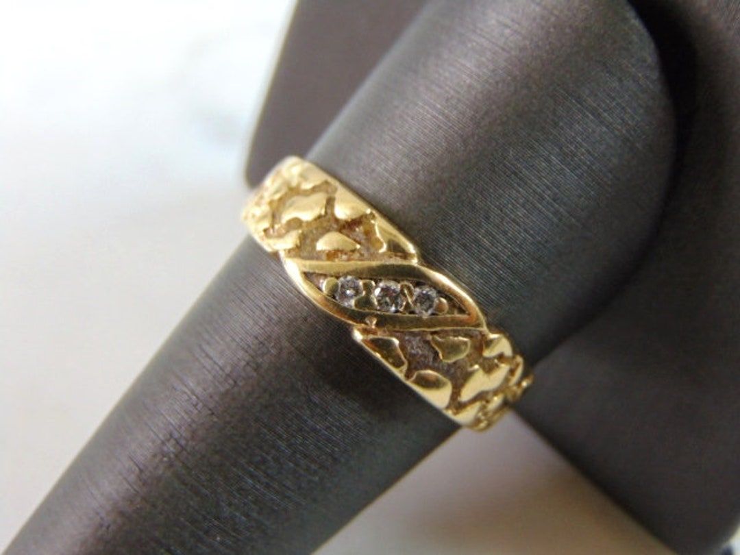 Mens Vintage Estate 14K Yellow Gold Diamond Ring 4.7g E2088 - Etsy
