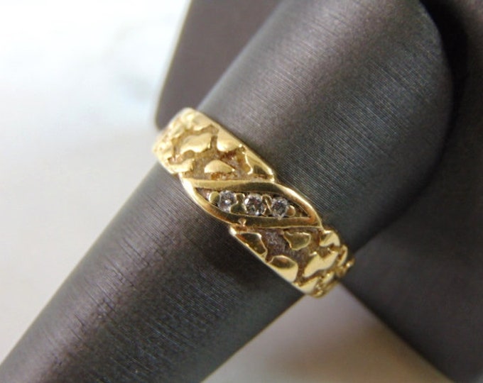 Mens Vintage Estate 14K Yellow Gold Diamond Ring 4.7g E2088
