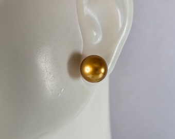 Boucles d'oreilles vintage pour femmes en argent sterling doré, couleur dorée, 2,2 g E7532