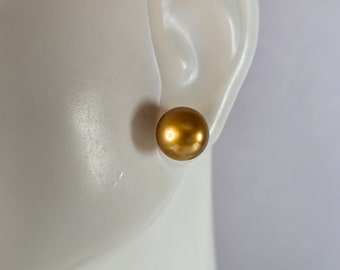 Womens Vintage Estate Sterling Silver Gold Tone Stud Earrings 2.2g E7532