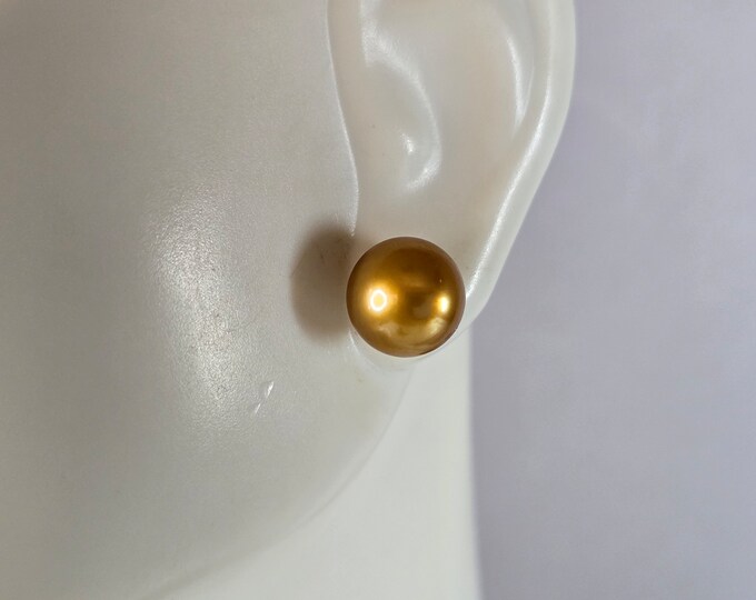 Womens Vintage Estate Sterling Silver Gold Tone Stud Earrings 2.2g E7532