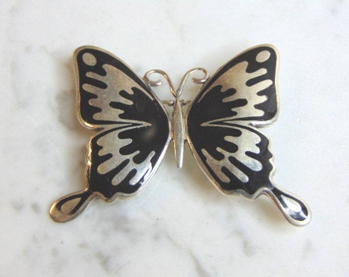 Womens Vintage Estate .925 Sterling Silver Butterfly Brooch 22.5g E1510