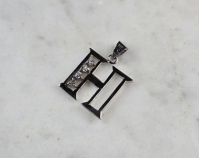 Womens Sterling Silver Initial Letter " H " Pendant 1.3g E7121