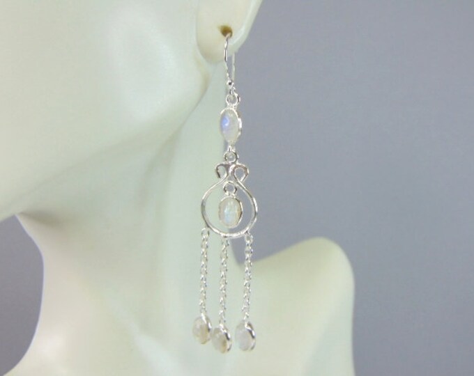 Womens Vintage Estate Sterling Silver Modernist Dangle Earrings 5.1g E5501