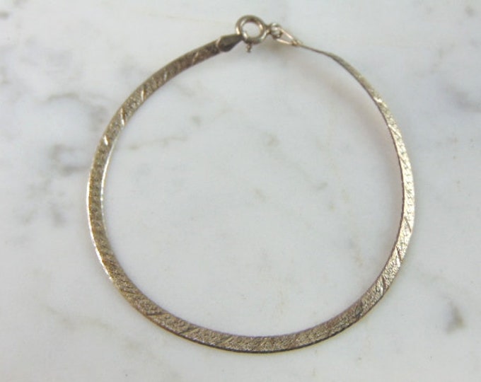 Womens Vintage Estate Sterling Silver Herringbone Bracelet 2g E2278