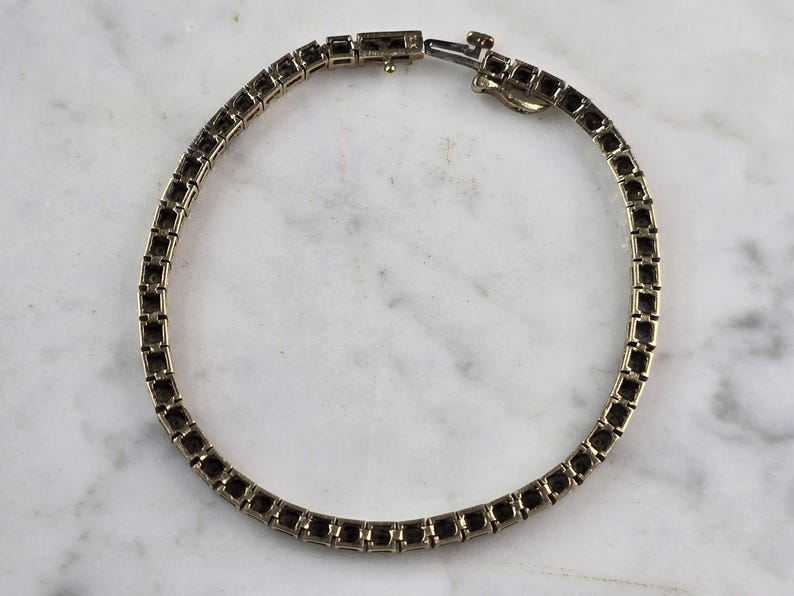 Damen Vintage Gut 10k Gold Diamant Tennis Armband 11.6g E980 Bild 2