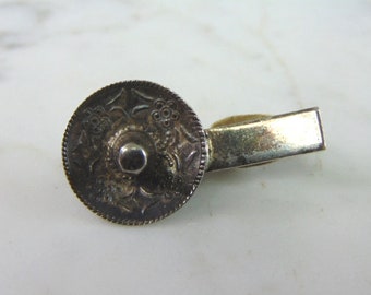 Mens Vintage Estate Sterling Silver Sombrero Tie Clip 4g E2426