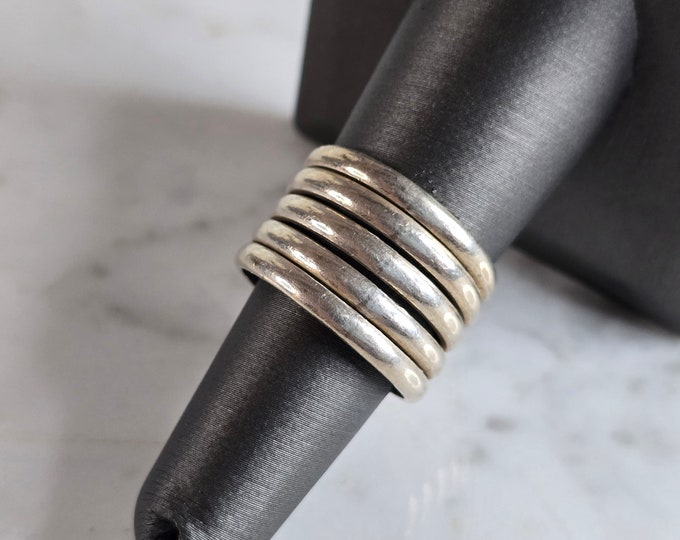 Womens Vintage Estate Sterling Silver Modernist Ring 9.8g E7720