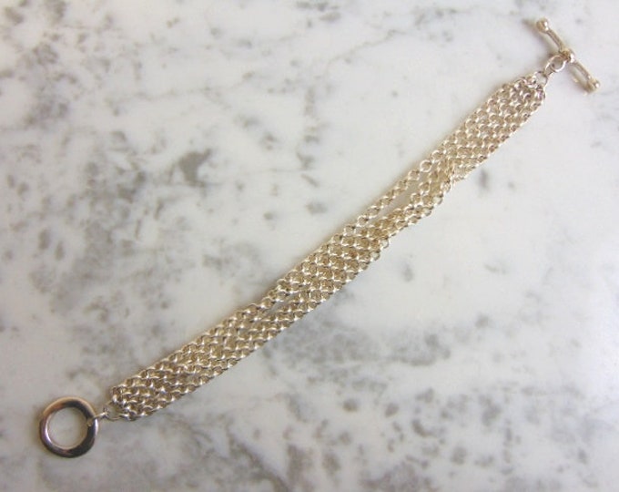 Womens Vintage Estate Sterling Silver Bracelet 32.8g E4450