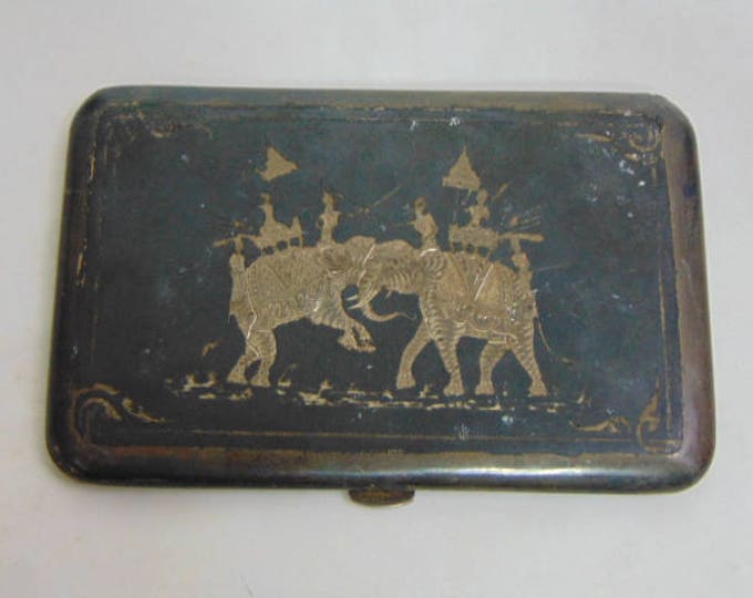 Vintage Estate .925 Sterling Silver Siam Cigarette Case, 132.1g E966