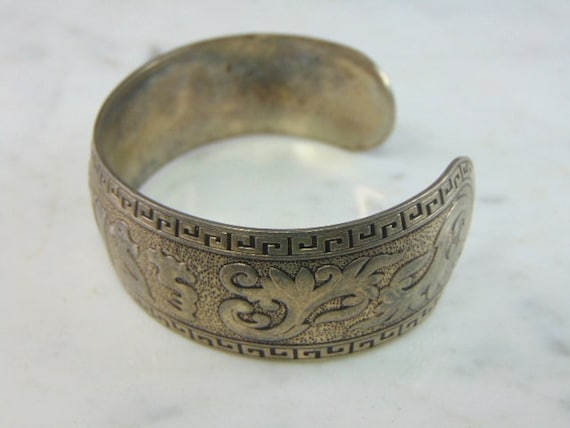 Womens Vintage Estate Sterling Silver Chinese Cuf… - image 2