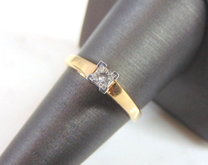 Womens Vintage Estate 14K Yellow & White Gold Diamond Ring 3.3g E808