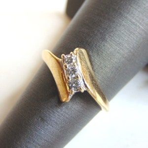 Damen Vintage Nachlass 10K Gelbgold Diamant Ring 2.2g E1932