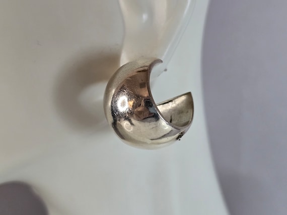 Womens Vintage Estate Sterling Silver Hoop Earrin… - image 1