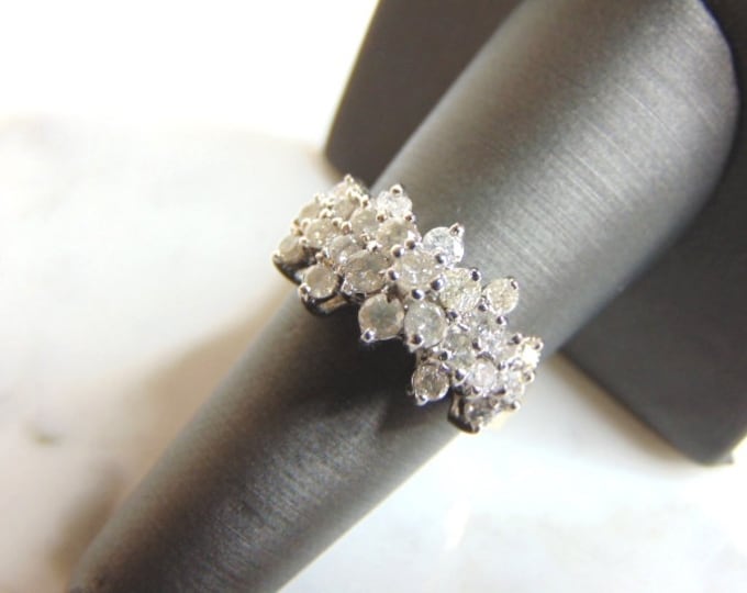 Womens Vintage Estate 10K Yellow Gold Diamond Ring 3.8g E3051