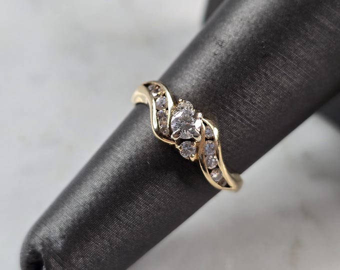 Womens Vintage Estate 14k Gold Artcarved Diamond Ring 2.6g #E7592